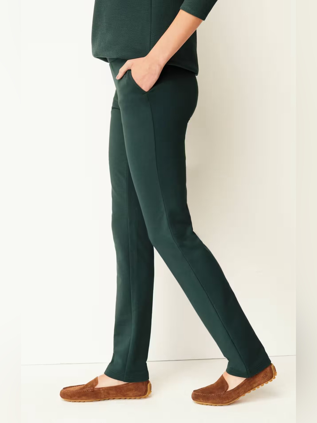 J Jill Purejill Affinity French Terry Slim Leg Pants Green Size Medium